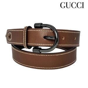 Vintage Gucci Brown Leather Belt